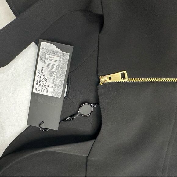 NWT Whimsigoth Gianni Bini Black Crepe Bodycon Dress Peep Shoulders Cutouts - 12 - Picture 6 of 7